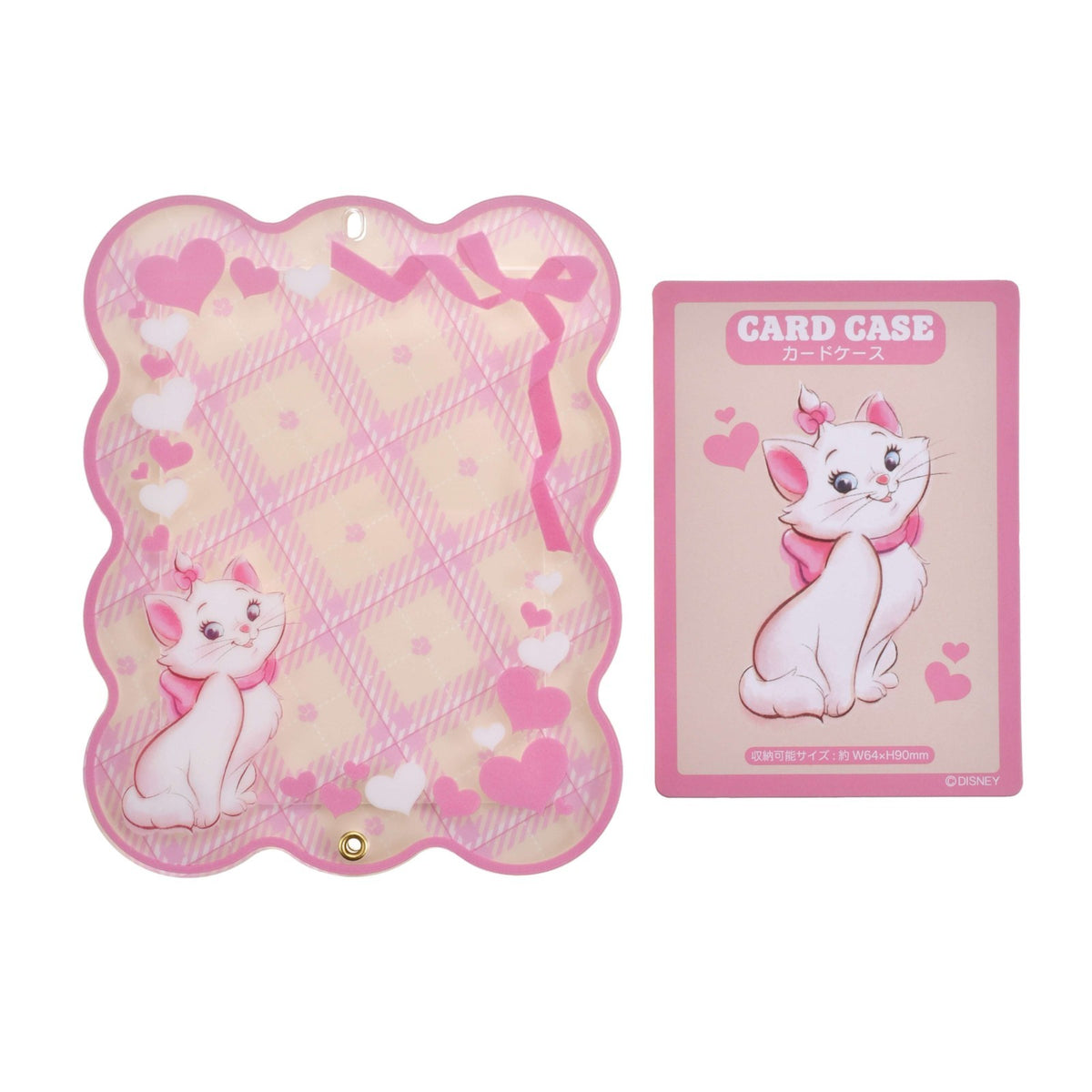 Japan Tokyo Disney Store Marie Card Holder with Bead Charm Heart-Pounding