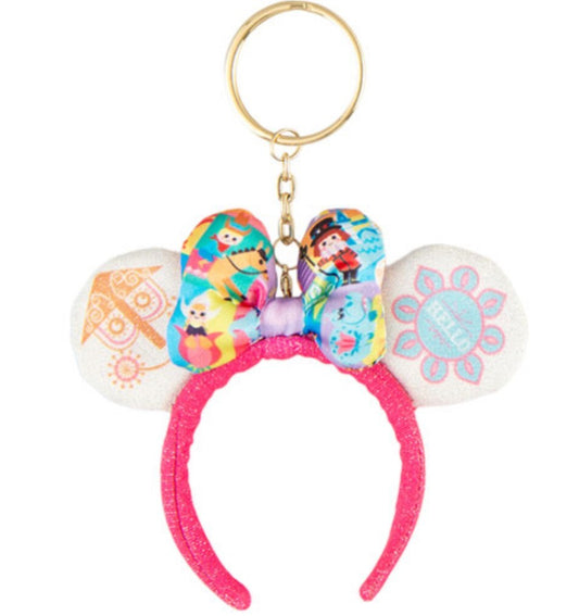 Japan Tokyo Disney Resort Sequin Headband Ears nuiMOs Keychain Small World