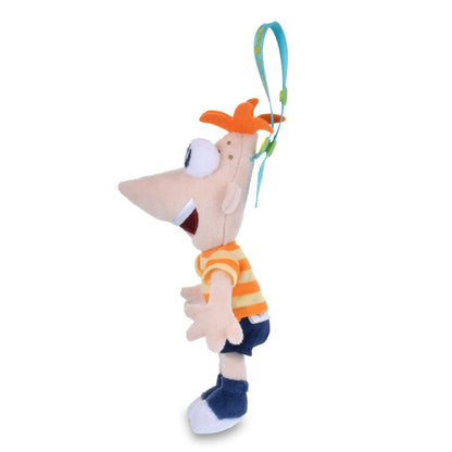 Japan Tokyo Disney Store Phineas Flynn Plush Toy Keychain Phineas and Ferb