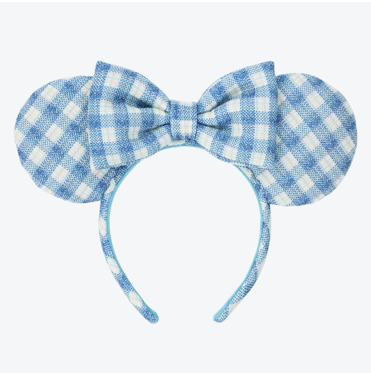 Japan Tokyo Disney Resort Minnie Ears Cap Headband Gingham check Blue