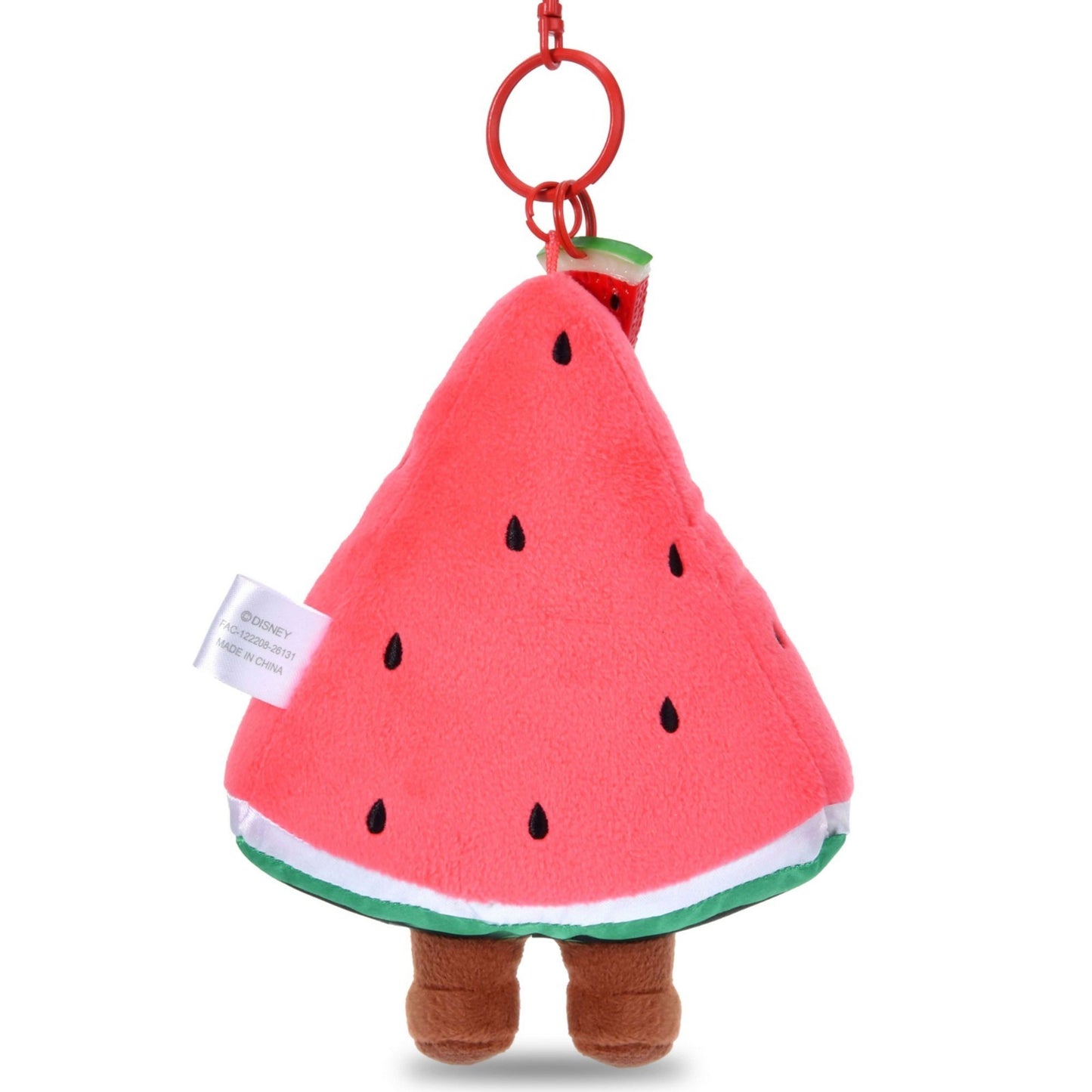 Japan Tokyo Disney Store Chip and Dale Plush Toy Keychain "I Love Watermelon"