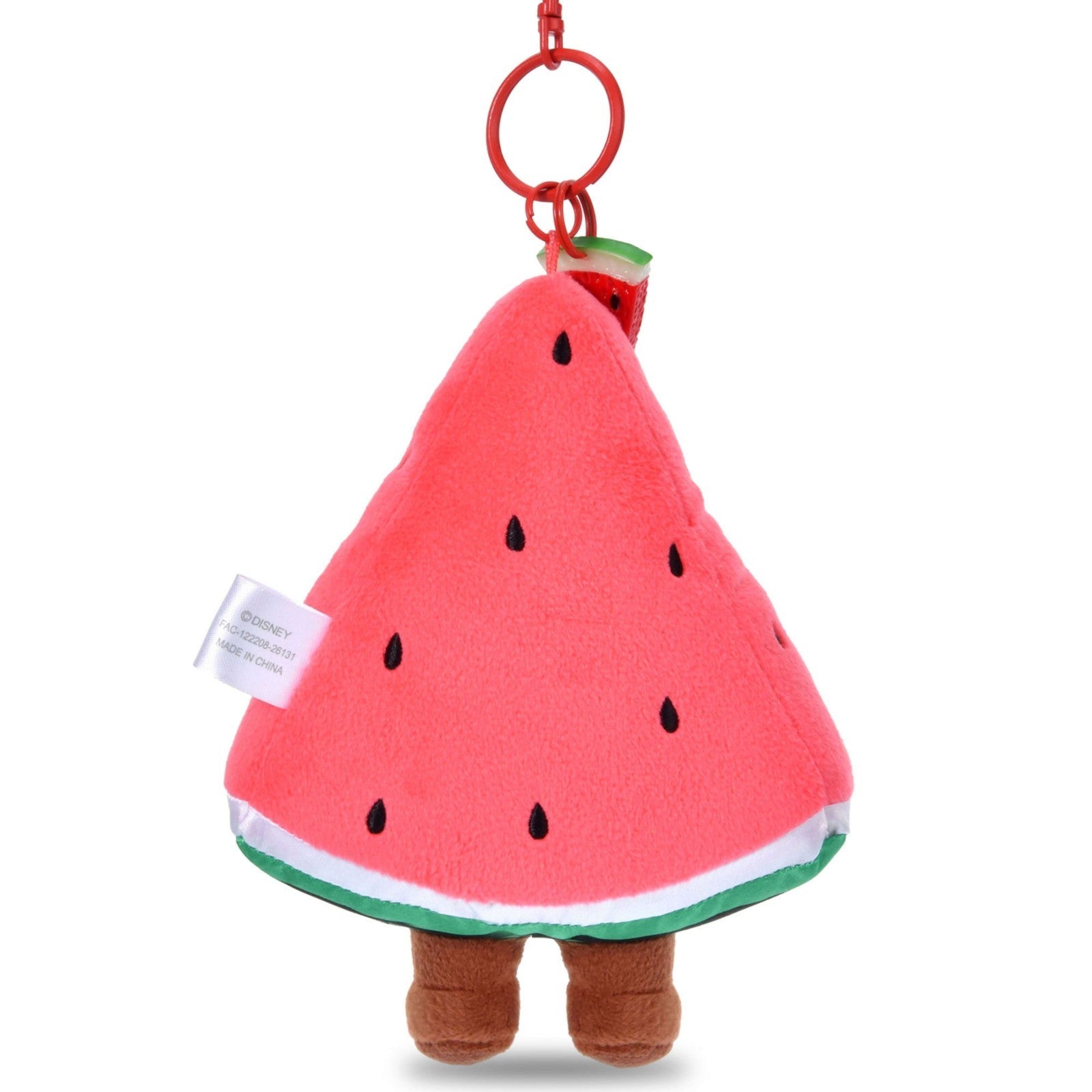 Japan Tokyo Disney Store Chip and Dale Plush Toy Keychain "I Love Watermelon"