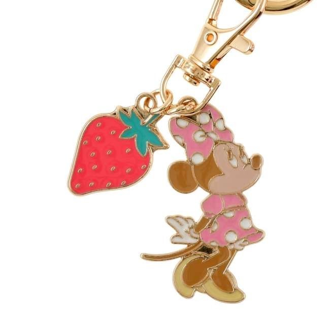 Japan Tokyo Disney Store Minnie Mouse Pass Case with Charm GLOSSY FRUITS