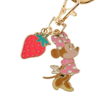 Japan Tokyo Disney Store Minnie Mouse Pass Case with Charm GLOSSY FRUITS