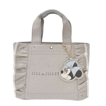 Japan Tokyo Disney Store Minnie JILL JILLSTUART Tote Bag Bag Charm Jeweled Frill