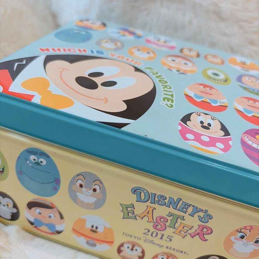Japan Tokyo Disney Confectionery tin Can Mickey & Minnie Easter