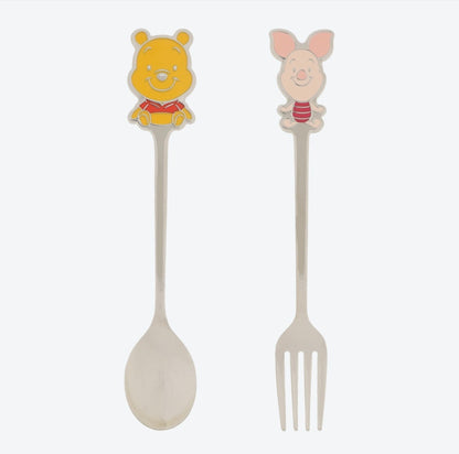 Japan Tokyo Disney Resort Winnie the Pooh Piglet Cutleryset Tableware Spoon Fork