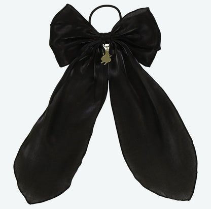 Japan Tokyo Disney Resort Alice Hair Rubber Big Ribbon Black