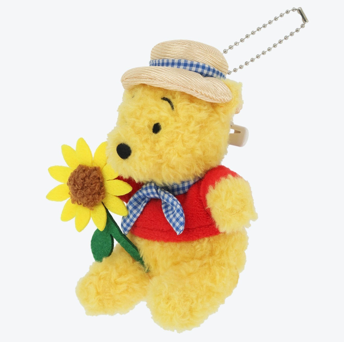 Japan Tokyo Disney Resort Winnie the Pooh Sunflower Plush Keychain Summer