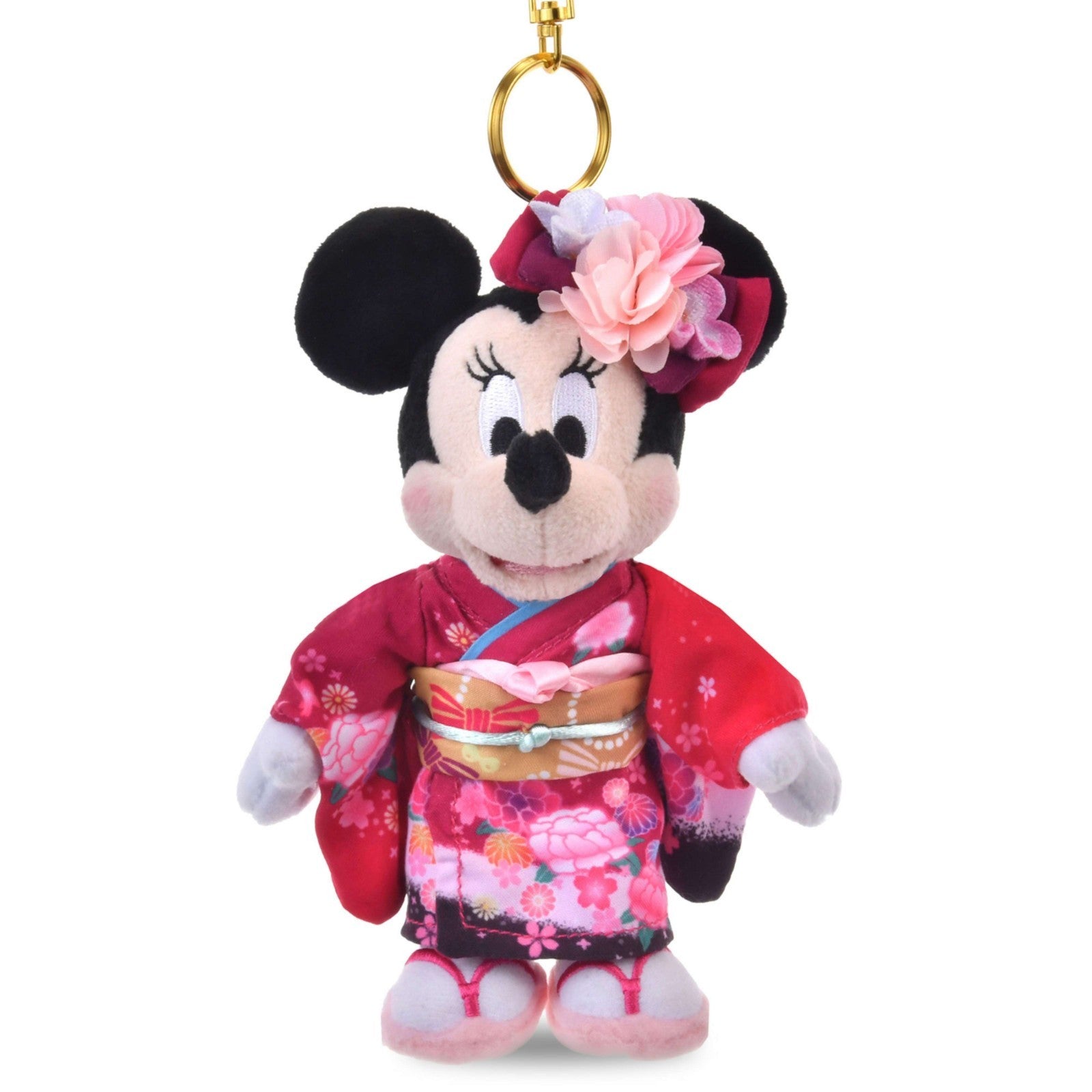 Japan Tokyo Disney Store Minnie Mouse Plush Toy Keychain Kimono 2026