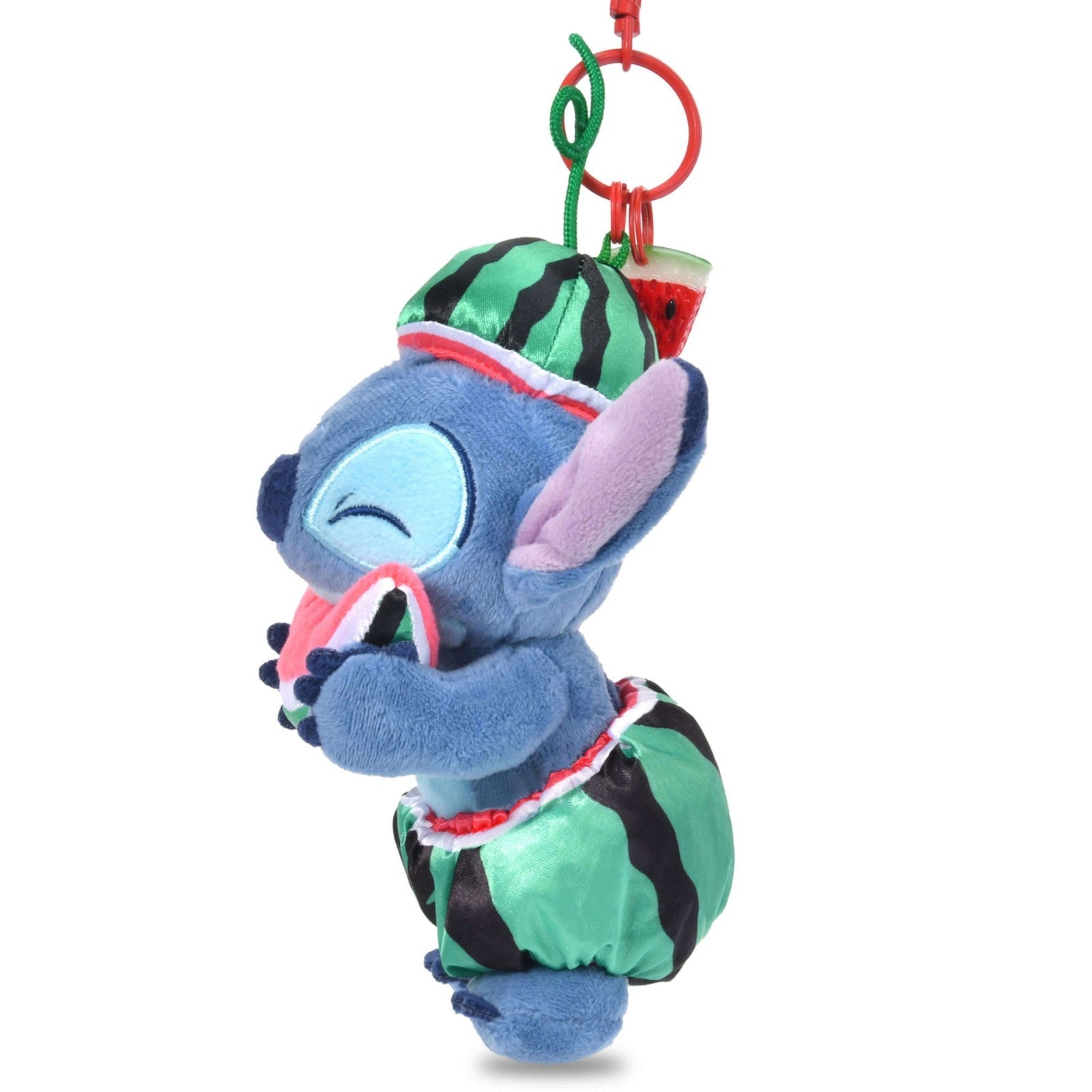 Japan Tokyo Disney Store Stitch Plush Toy Keychain "I Love Watermelon"