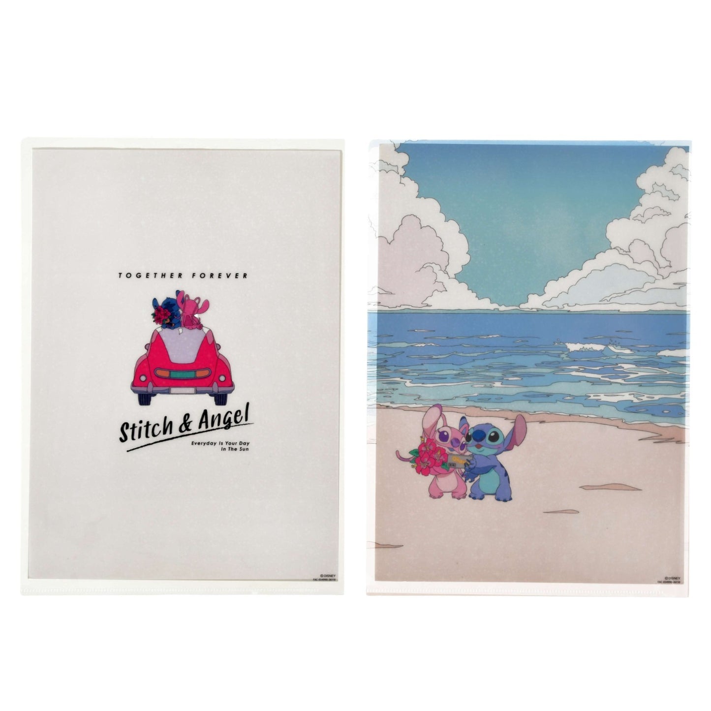 Japan Tokyo Disney Store Stitch & Angel Clear File Hologram