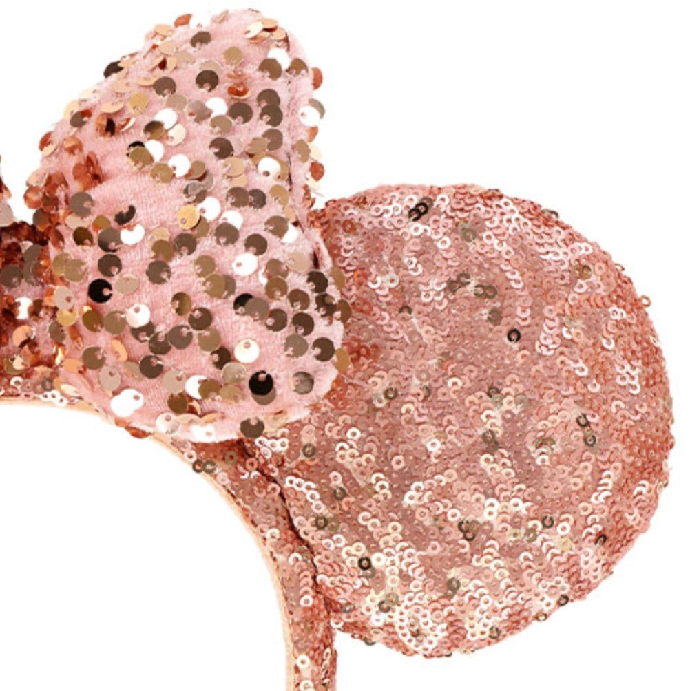 Japan Tokyo Disney Resort Headband Ears Sequin Pink ribbon Minnie 2023