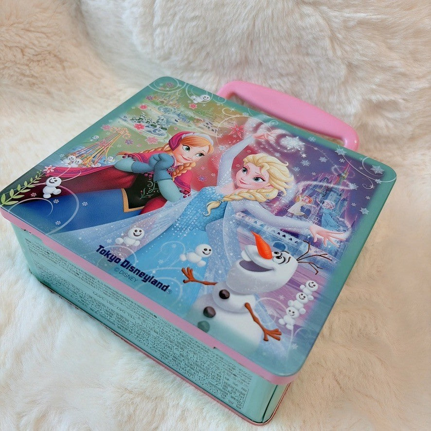Japan Tokyo Disney Biscuit Tin Can Frozen Ana Elsa Olaf Bag