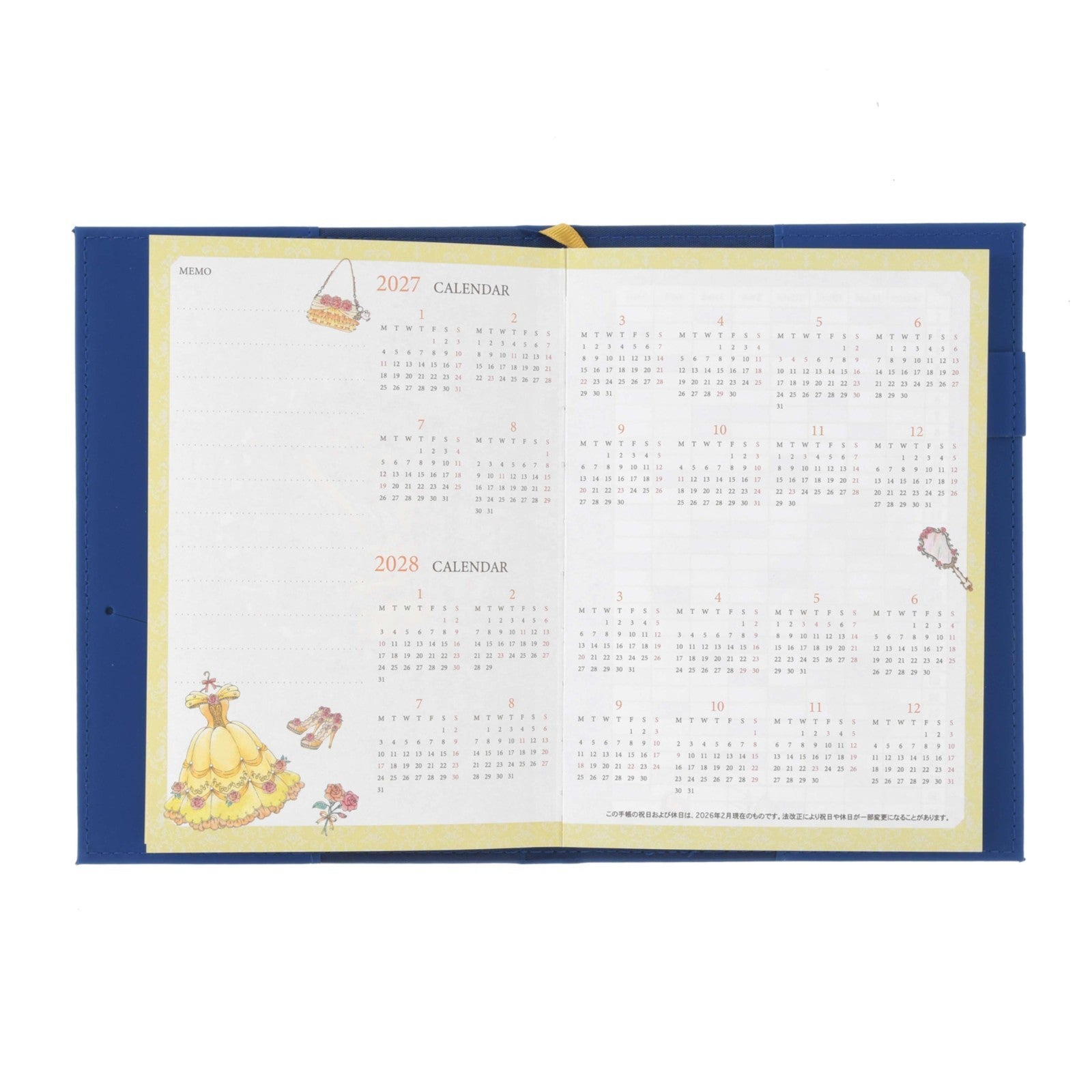Japan Tokyo Disney Store Beauty and The Beast Planner Schedule Book Diary 2027
