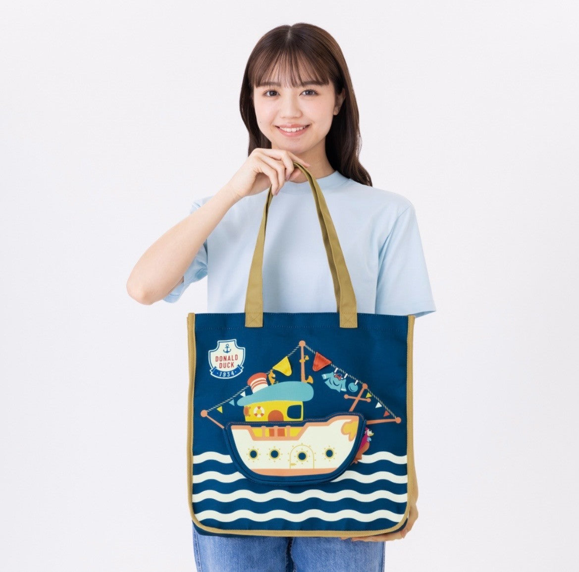 Japan Tokyo Disney Resort Donald birthday Boat Tote Bag with Pockets 2026