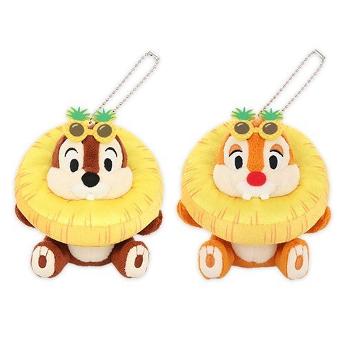 Japan Tokyo Disney Resort Chip and Dale Plush Toy Badge Set Hello Summer