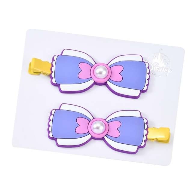 Japan Tokyo Disney Store Daisy Hair Clip Set Pearl Ribbons MAEGAMI Hair Zakka