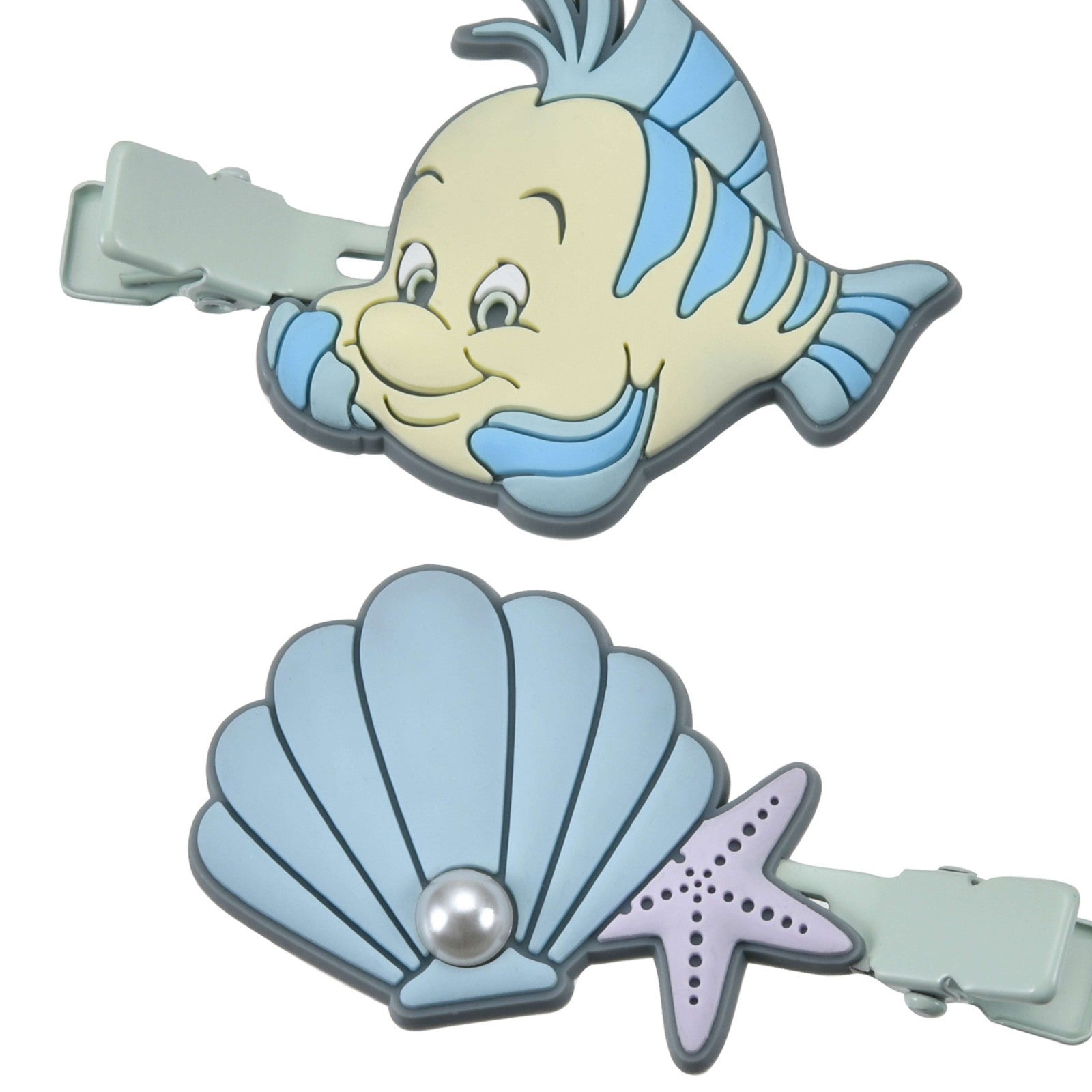 Japan Tokyo Disney Store Flounder Hair Clip Set MAEGAMI Health Beauty Tool Ariel