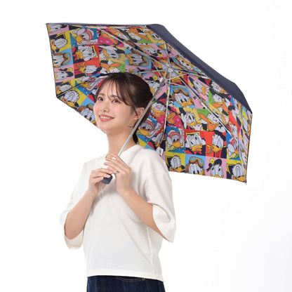 Japan Tokyo Disney Store Donald Folding Umbrella Sunny Rainy Pouch SHINY DAY