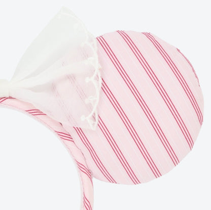 Japan Tokyo Disney Resort Minnie Mouse Ears Headband Free Size Pink Ribbon 2026