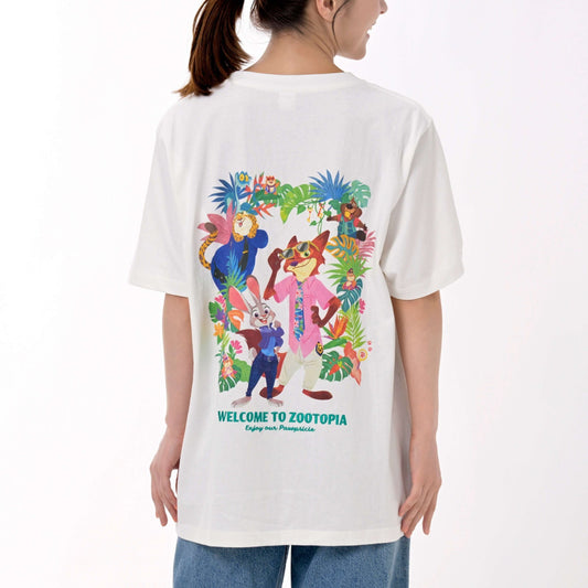 Japan Tokyo Disney Store Zootopia 2 Short-Sleeve T-Shirt White TROPICAL ZOOTOPIA