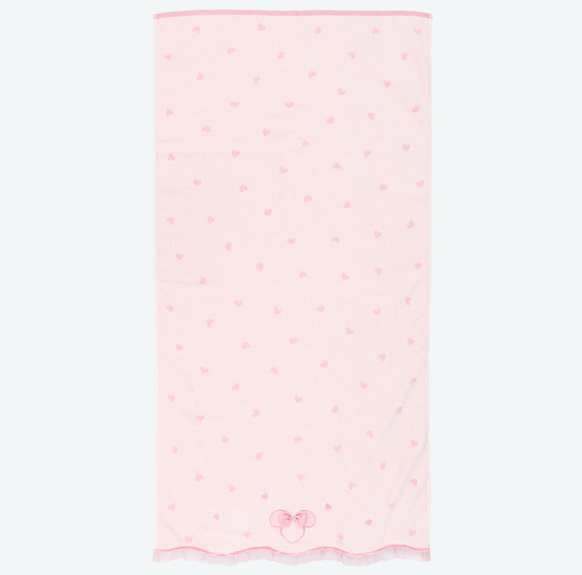 Japan Tokyo Disney Resort 2025 Minnie Ribbon Bath towel Heart Ears Pink