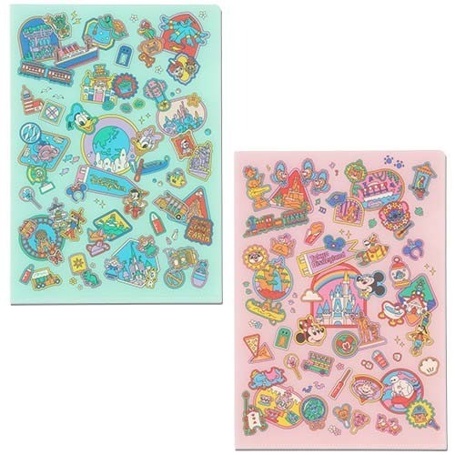 Japan Tokyo Disney Resort Mickey Mouse Clear Folder & Stickers Park Motif Memori