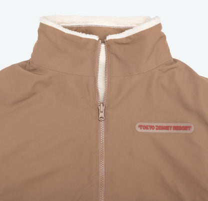 Japan Tokyo Disney Resort Mickey Reversible  Blouson Jacket Coat White Brown L