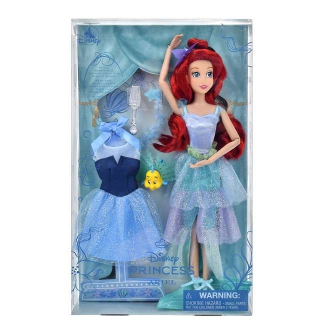 Japan Tokyo Disney Store Ariel & Flounder Doll Figure Set Ballet Little Mermaid
