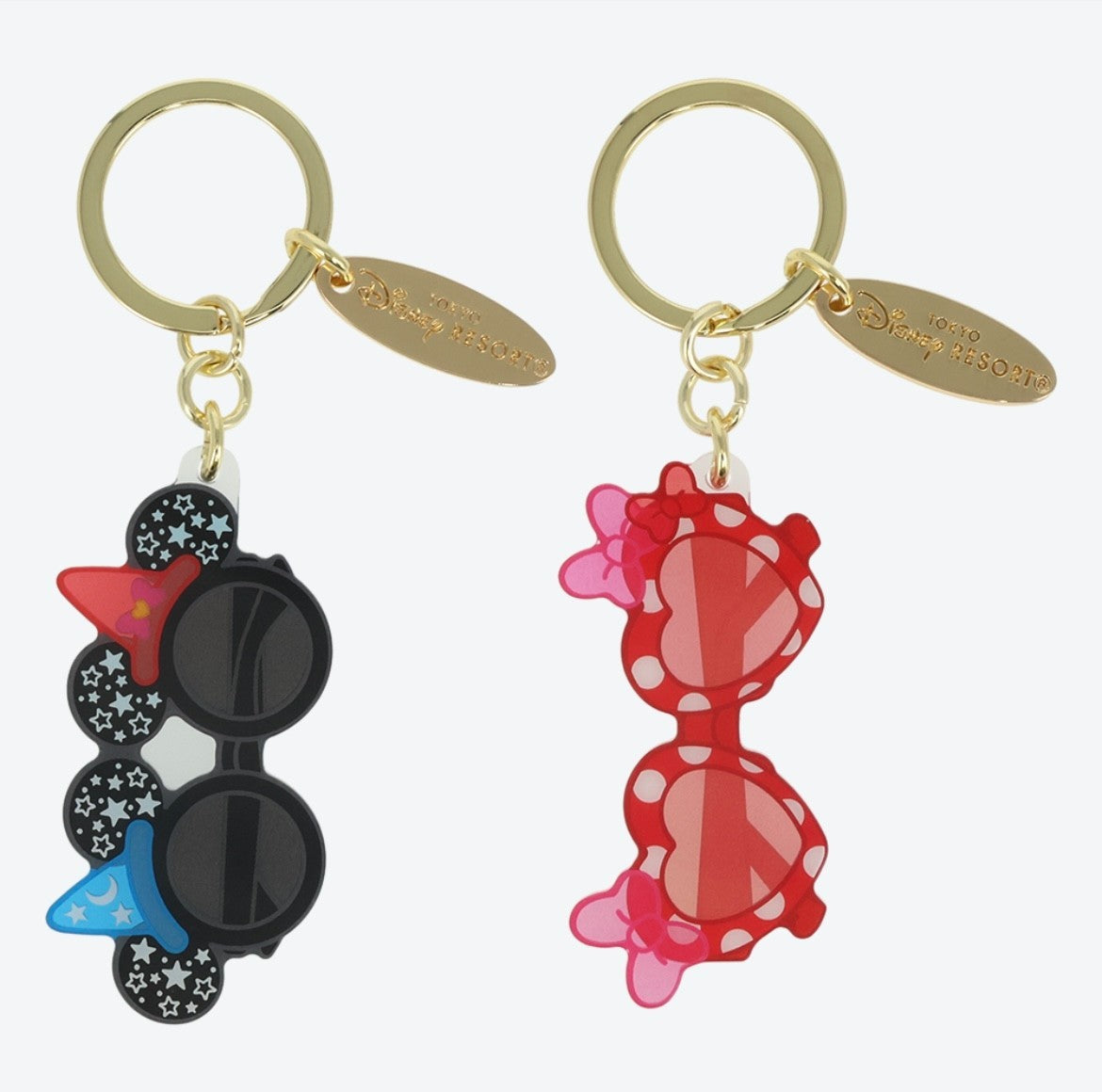 Japan Tokyo Disney Resort Keychain Set of 2 Mickey Minnie Sunglasses FANTASIA