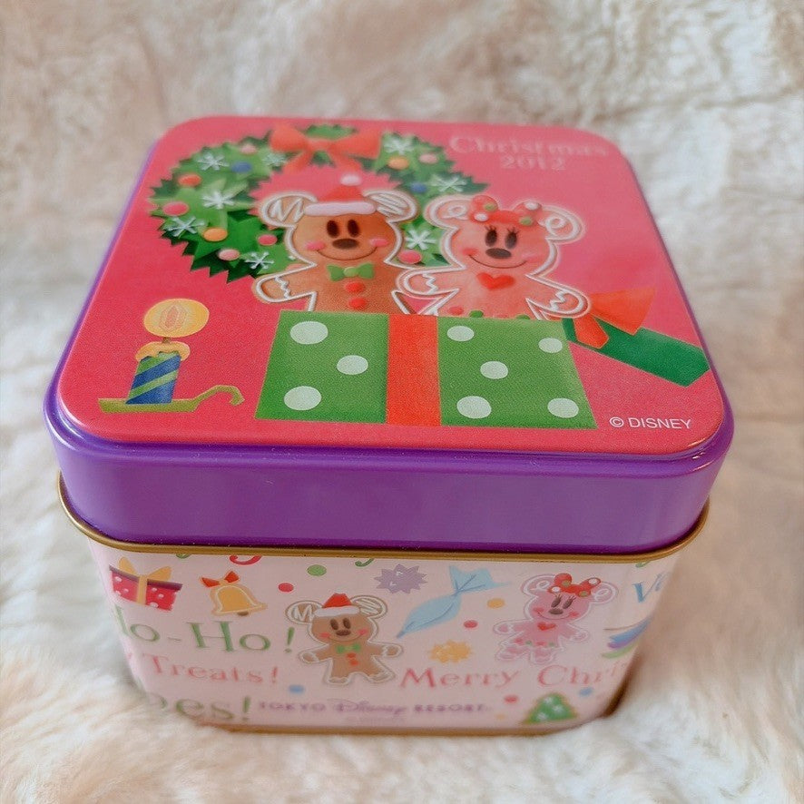 Japan Tokyo Disney Confectionery Tin Can Mickey & Minnie Christmas