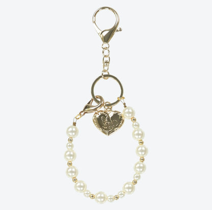 Japan Tokyo Disney Resort Minnie Mouse Ears Holder Keychain Heart Pearl 2025