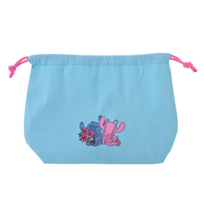 Japan Tokyo Disney Store Stitch & Angel Insulated Tote Drawstring Bag Set Charm