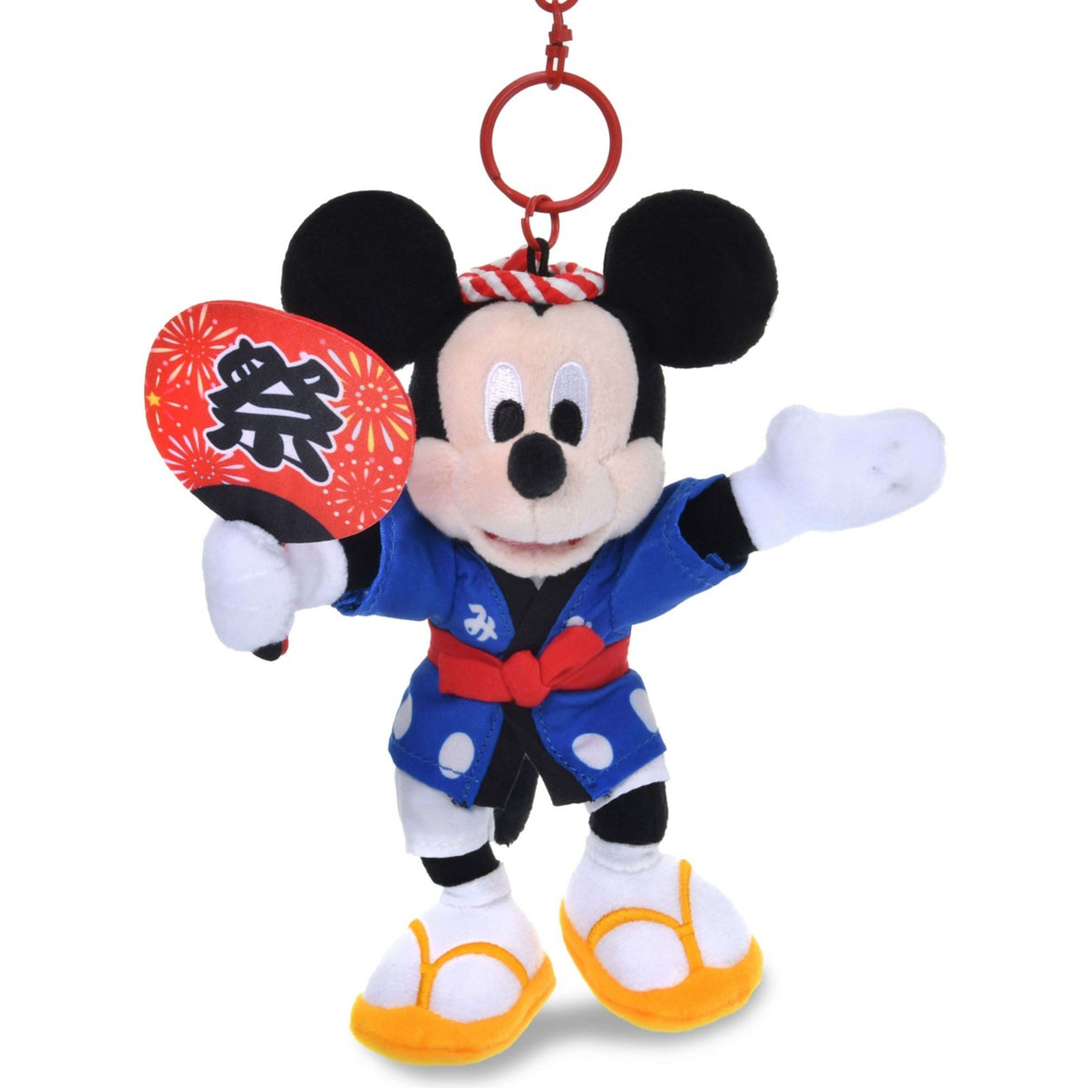 Japan Tokyo Disney Store Mickey Mouse Plush Toy Keychain MATSURI STYLE