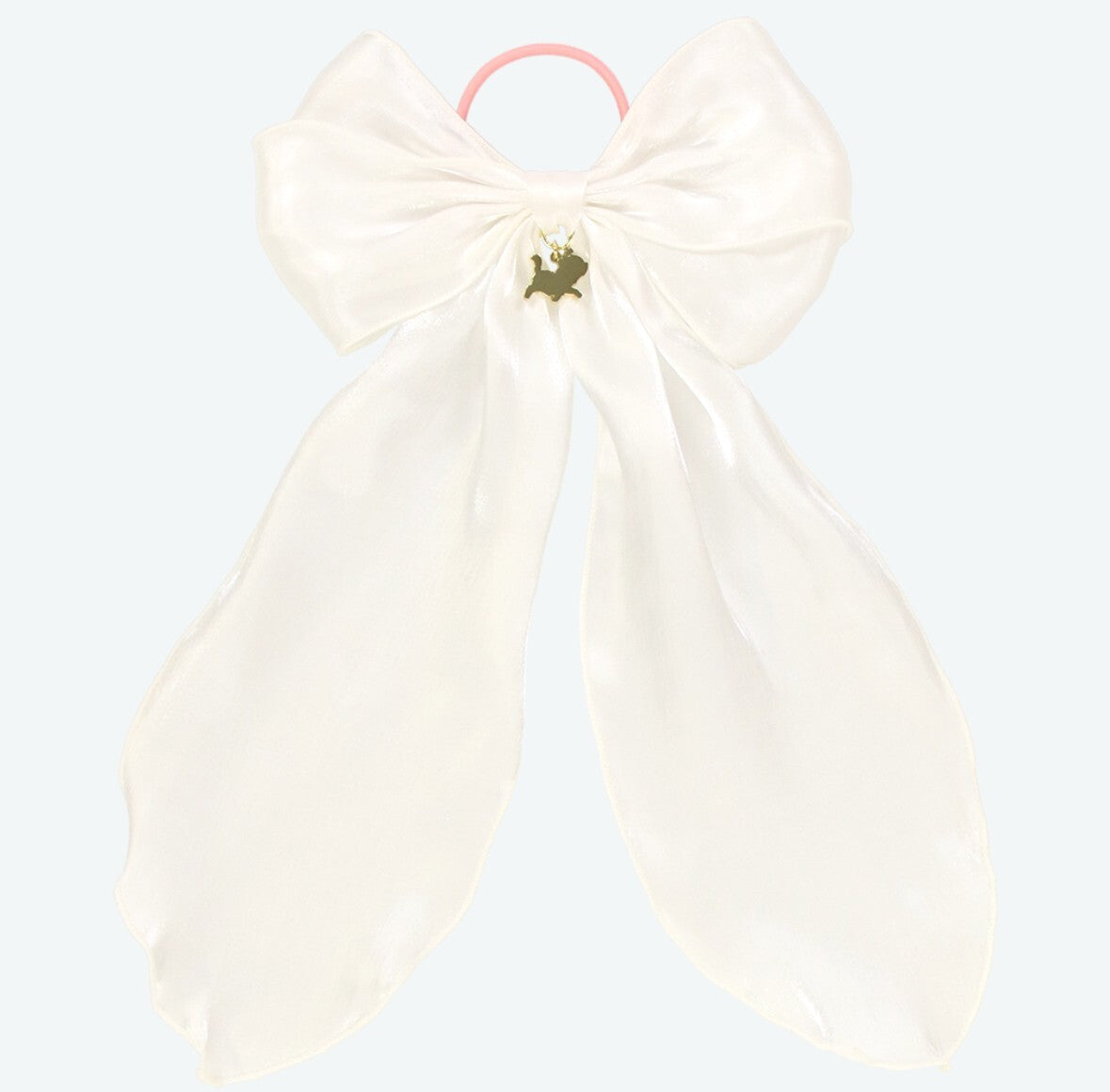 Japan Tokyo Disney Resort Marie Hair Rubber Big Ribbon White