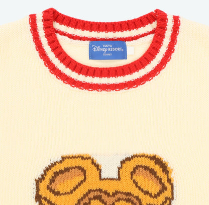 Japan Tokyo Disney Resort Mickey Waffle Sweater Long sleeve Sweets　L size