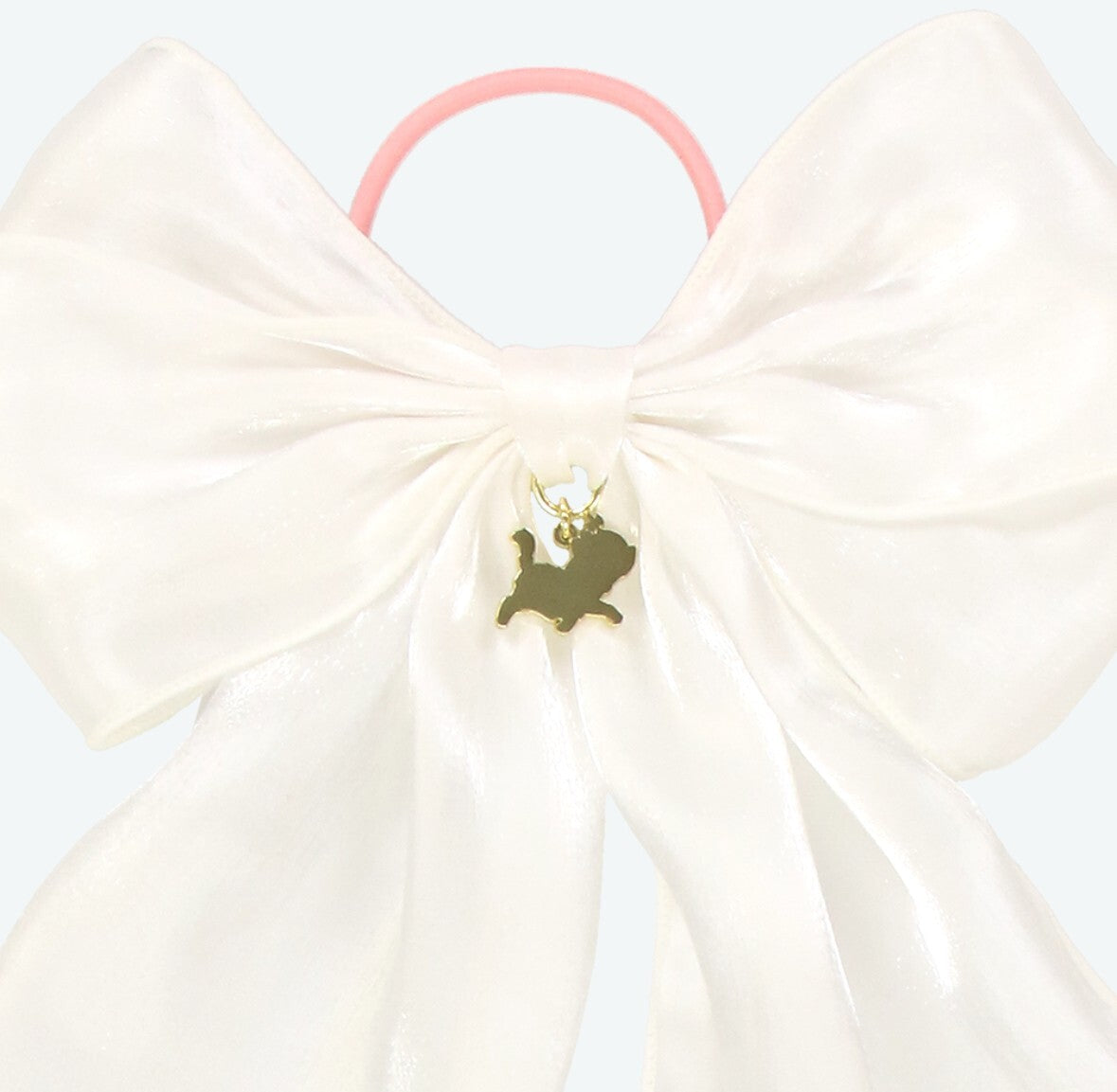 Japan Tokyo Disney Resort Marie Hair Rubber Big Ribbon White