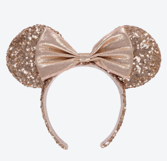 Japan Tokyo Disney Resort Store Ears HeadBand Hat Sequin pink