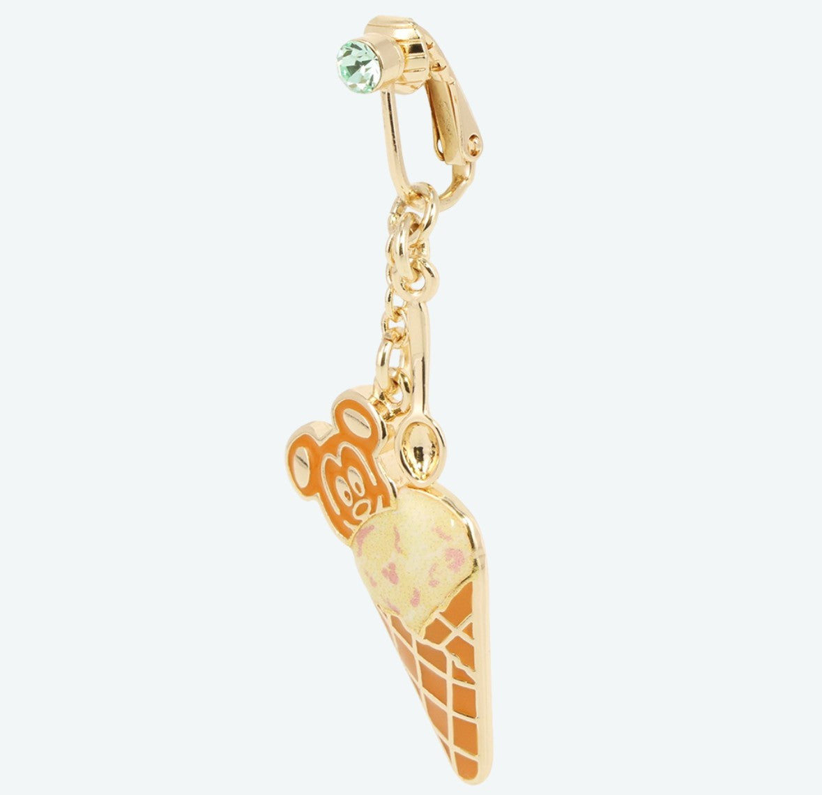 Japan Tokyo Disney Resort Ice cream cone Clip-on earrings limited Mickey Waffle