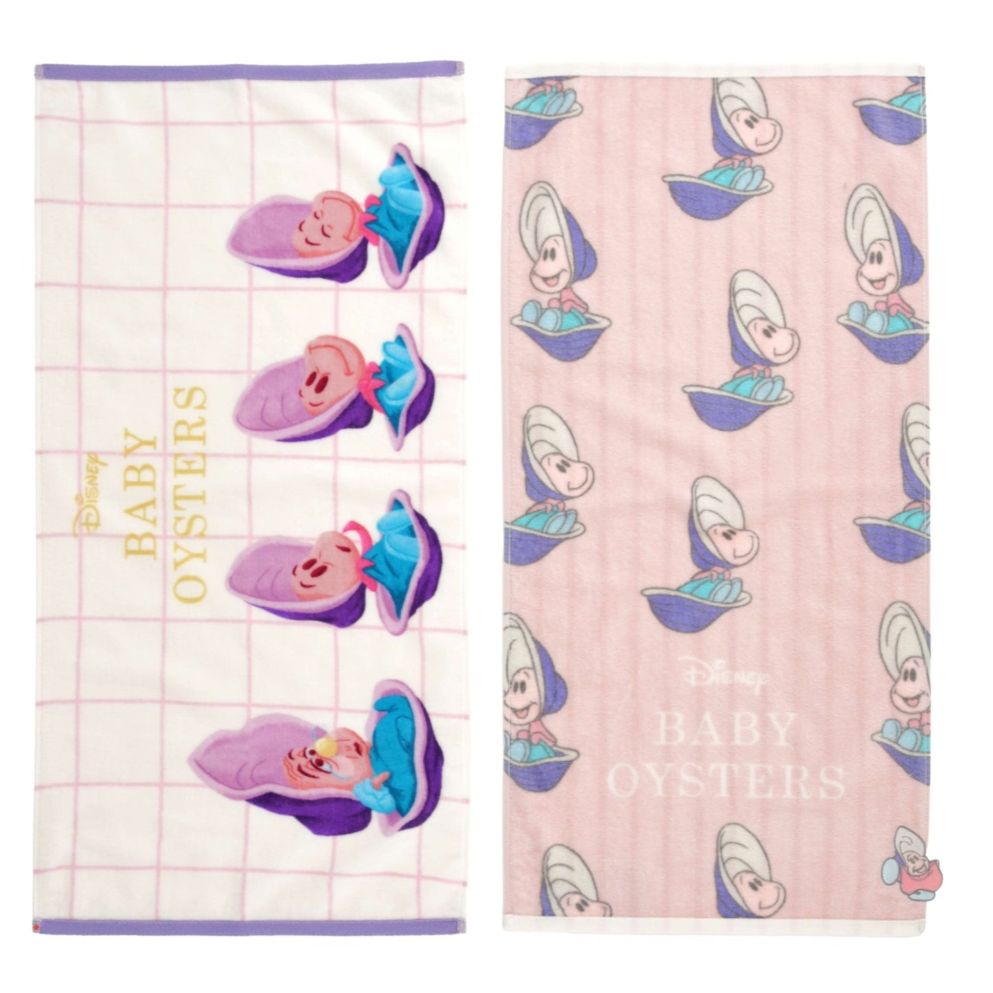 Japan Tokyo Disney Store Young Oyster & Grandma Oyster Face Towel Set Alice