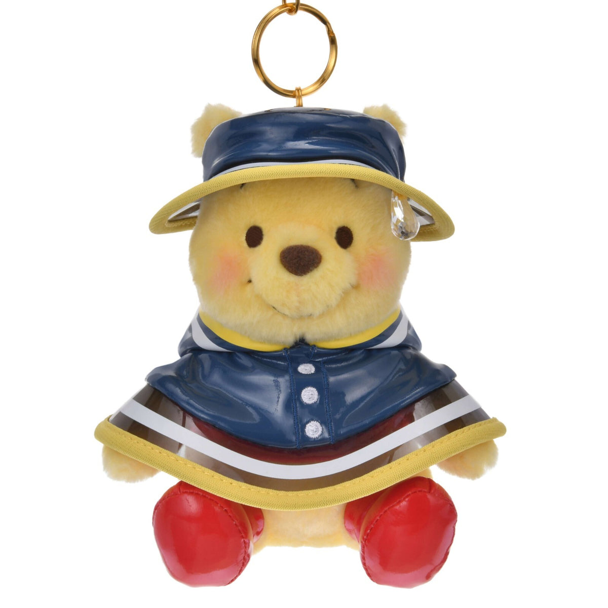 '+Japan Tokyo Disney Store Winnie the Pooh Plush Toy Keychain Rain