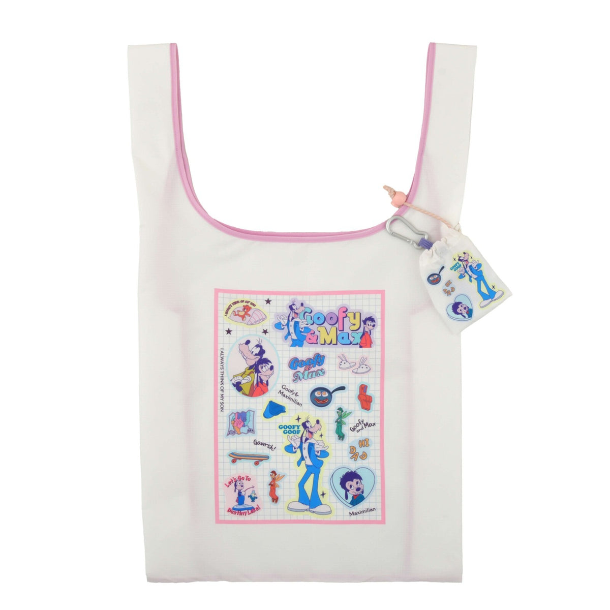 '+Japan Tokyo Disney Store Goofy & Max Shopping Eco Bag with Pouch GOOFY BIRTHDAY