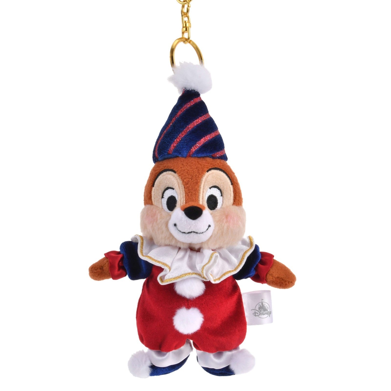 Japan Tokyo Disney Store Chip Plush Toy Keychain Pierrot Costume Chip & Dale
