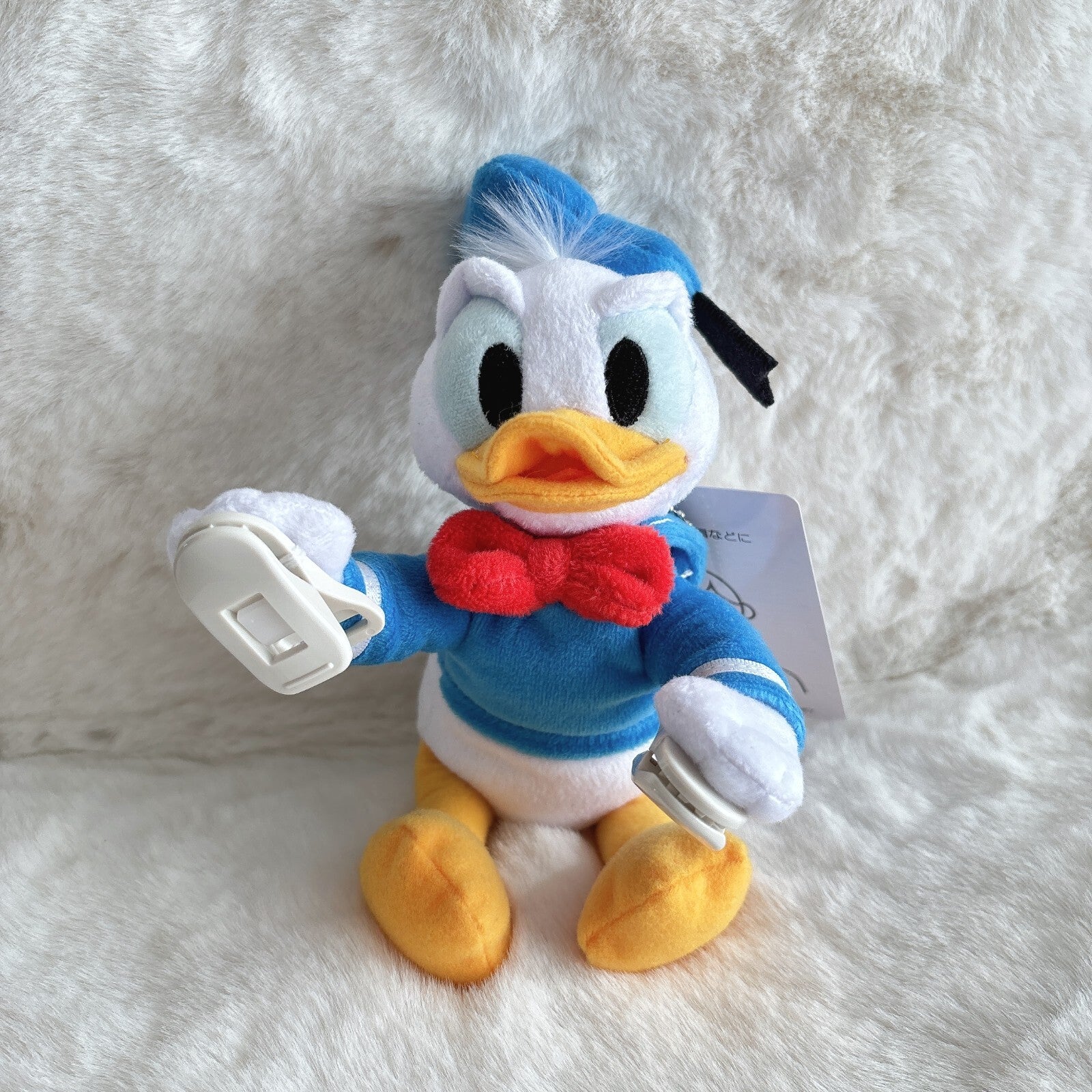 Japan Tokyo Disney Resort Donald Duck Sticky Plush Shoulder clip Keychain