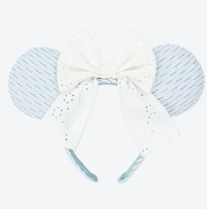 Japan Tokyo Disney Resort Ears HeadBand Hat Blue  Minnie Mouse lace
