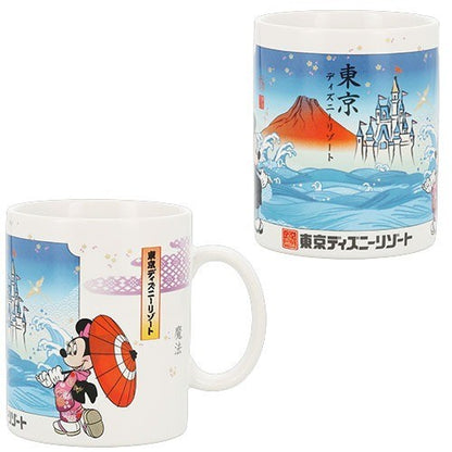 Japan Tokyo Disney Resort Mickey Minnie Mouse Mug Kimono
