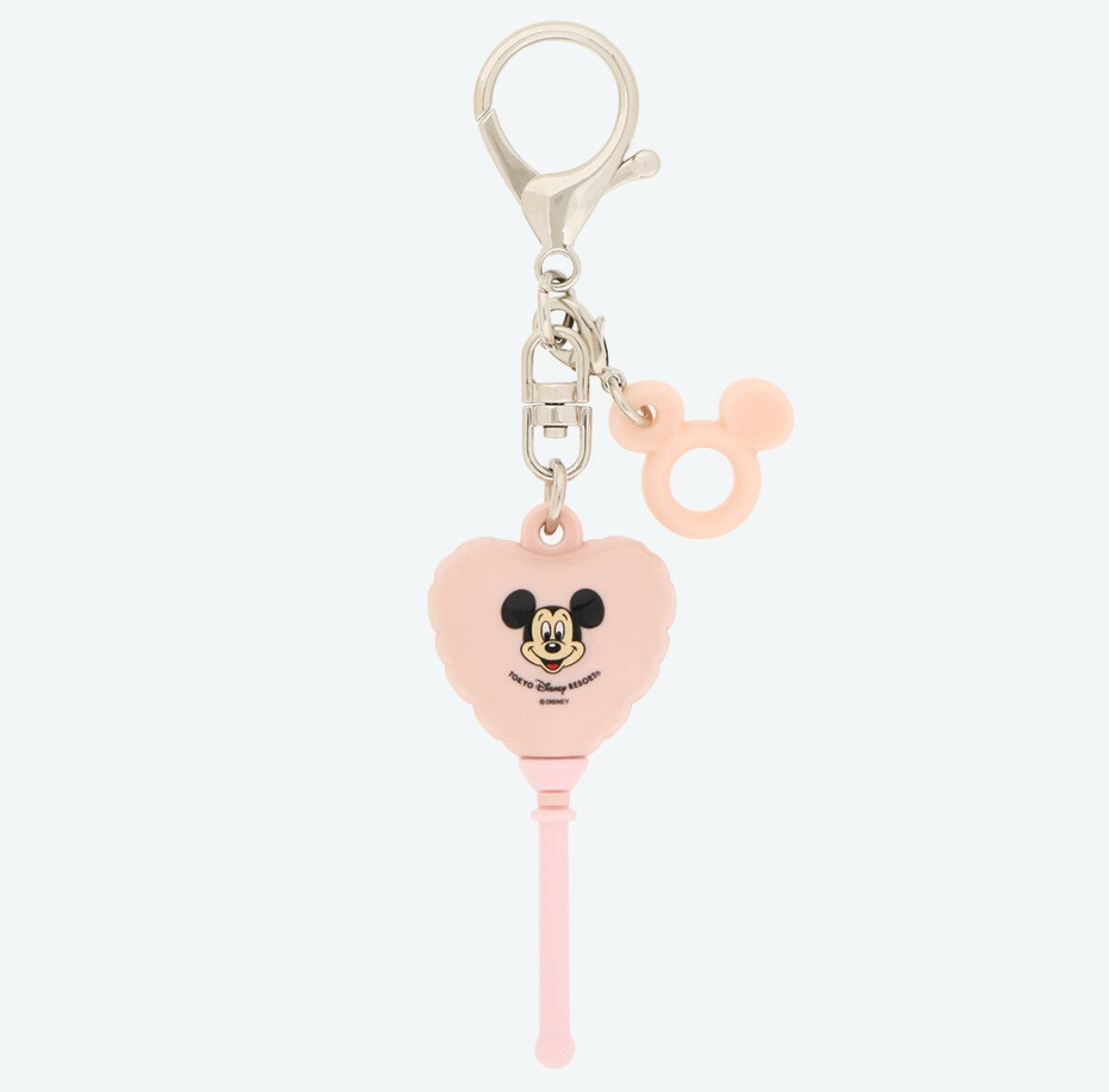 Japan Tokyo Disney Resort Retro Balloon Keychain Pink Heart Mickey