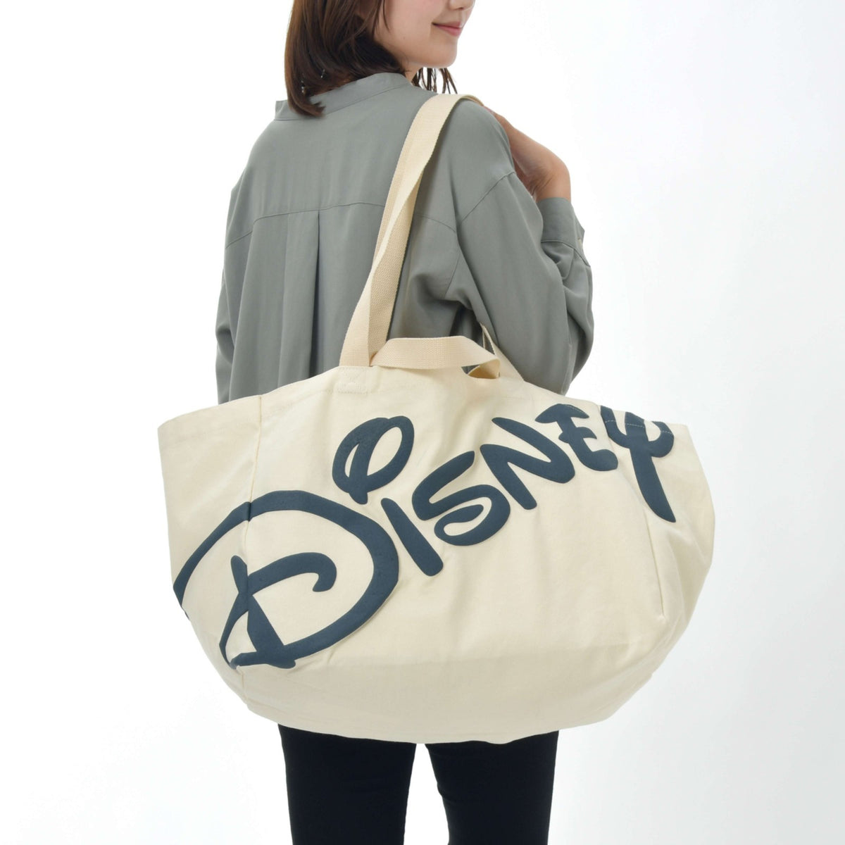 Japan Tokyo Disney Store Mickey Mega Tote Bag Logo Standing Pose Collection