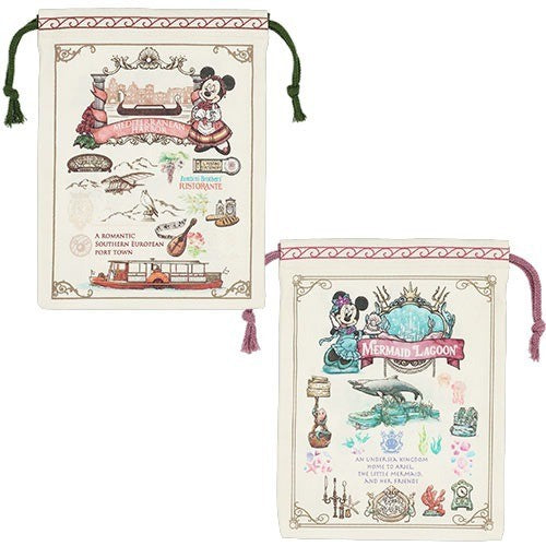 Japan Tokyo Disney Resort Minnie Mouse Drawstring Bag Set Sea 25th